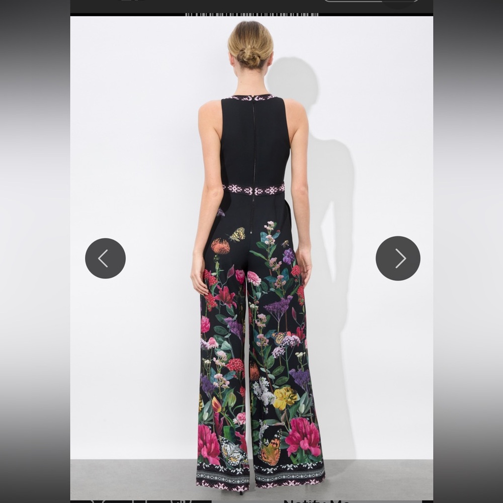 NEW Alice + Olivia Midnight Floral Special Occasion Pleated Jumpsuit Sz 2 - Picture 2 of 13